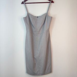 Banana Republic Stone Gray Sheath Dress Womens 14 NWT Preppy Business Casual